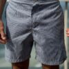 SHORT SOFT BOTÃO MICRO LISTA NAVY