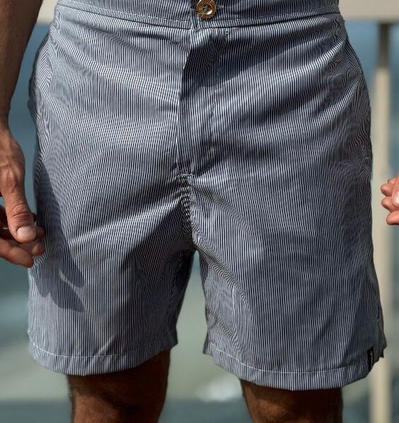 SHORT SOFT BOTÃO MICRO LISTA NAVY