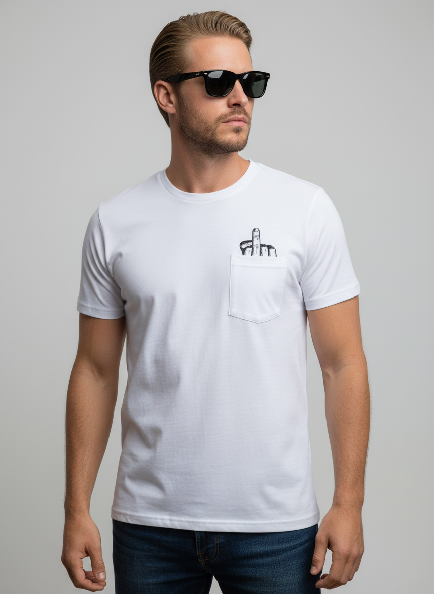 CAMISETA UNISSEX DEDO BOLSO