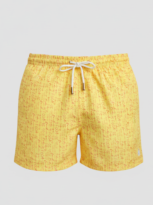 SHORTS ELASTIC FODA-SE AMARELO E CORAL