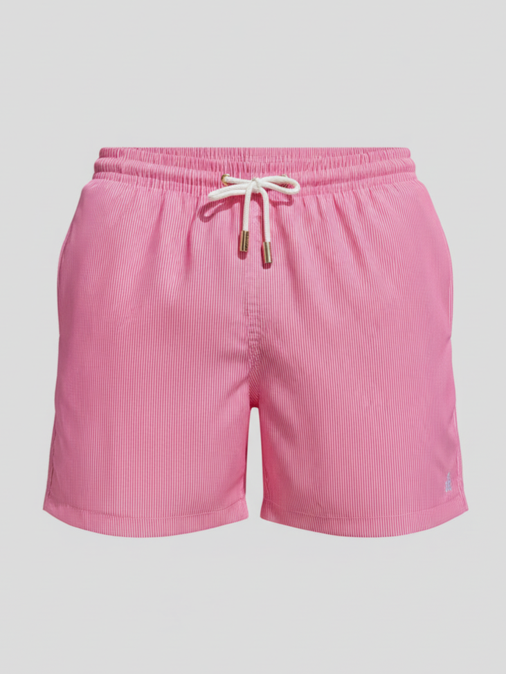 SHORTS ELASTIC MICRO LISTRA ROSA