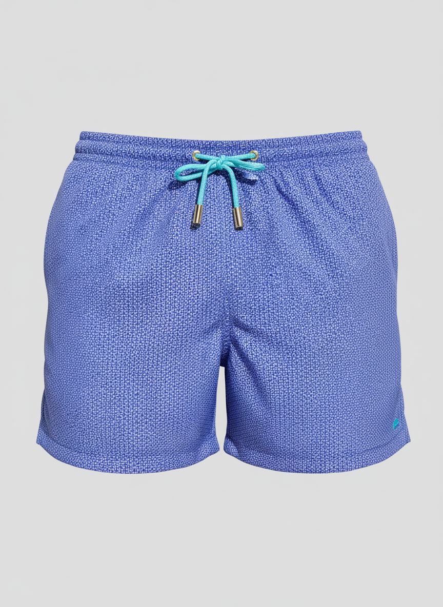 SHORTS ELASTIC MONOGRAMA ROXO E AZUL