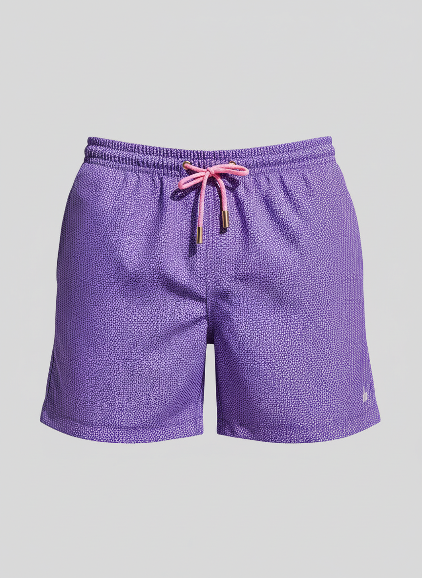 SHORTS ELASTIC MONOGRAMA ROXO E ROSA