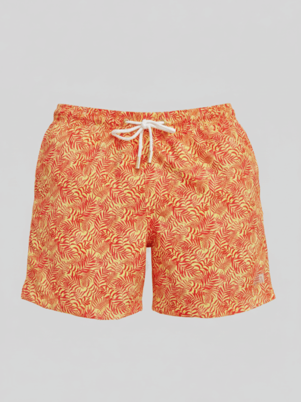 SHORTS ELASTIC FOLHAS FUNDO AMARELO