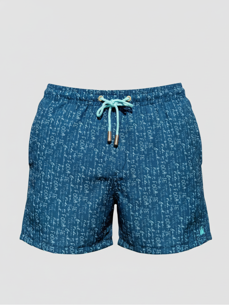 SHORTS ELASTIC FODA-SE AZUL NAVY