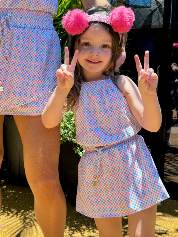 VESTIDO GOLA QUADRICULADO LARANJA INFANTIL - Imagem 6