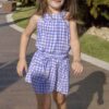 VESTIDO GOLA XADREZ LILÁS INFANTIL