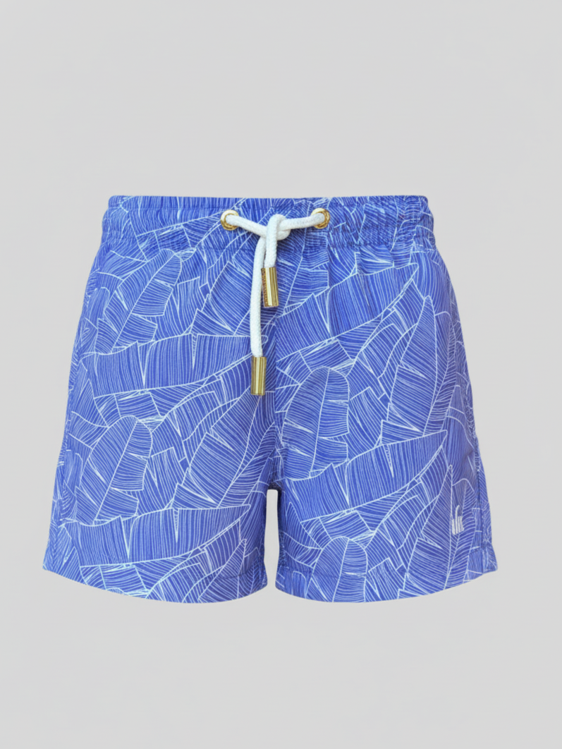 SHORTS ELASTIC BANANEIRA BRANCA E AZUL INFANTIL