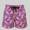 SHORTS ELASTIC FOLHAS FUNDO LARANJA INFANTIL