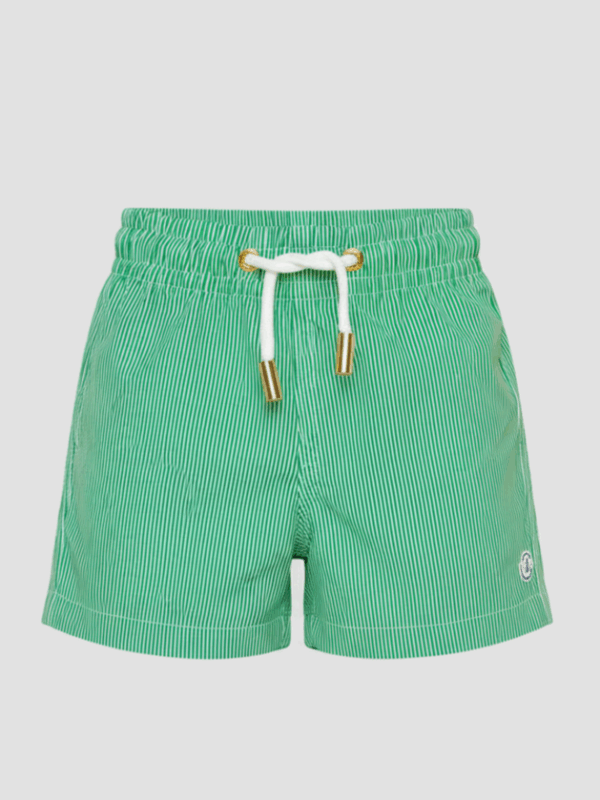 SHORTS ELASTIC MICRO LISTRA VERDE INFANTIL