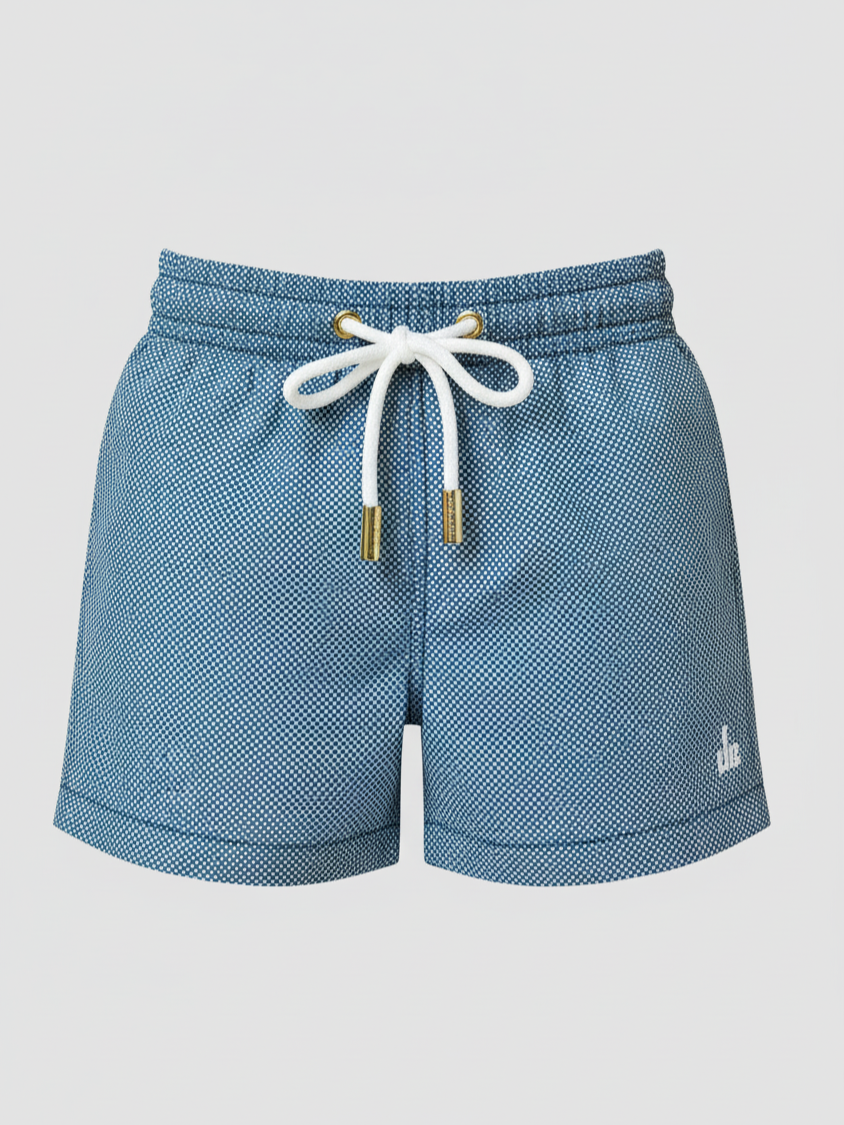 SHORTS ELASTIC MICRO QUADRICULADO NAVY INFANTIL