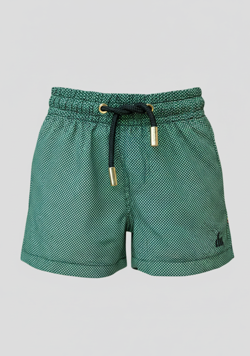 SHORTS ELASTIC MICRO QUADRICULADO VERDE E PRETO INFANTIL