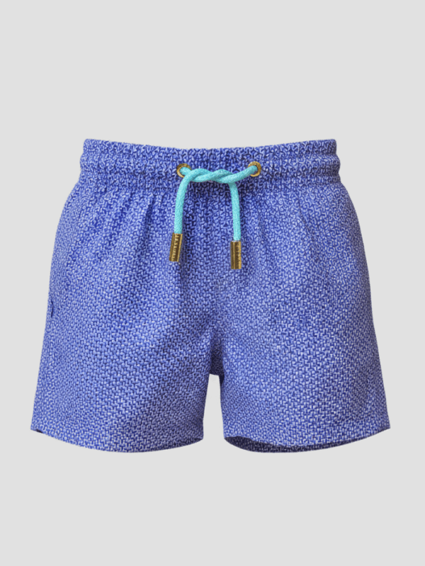 SHORTS ELASTIC MONOGRAMA ROXO E AZUL INFANTIL