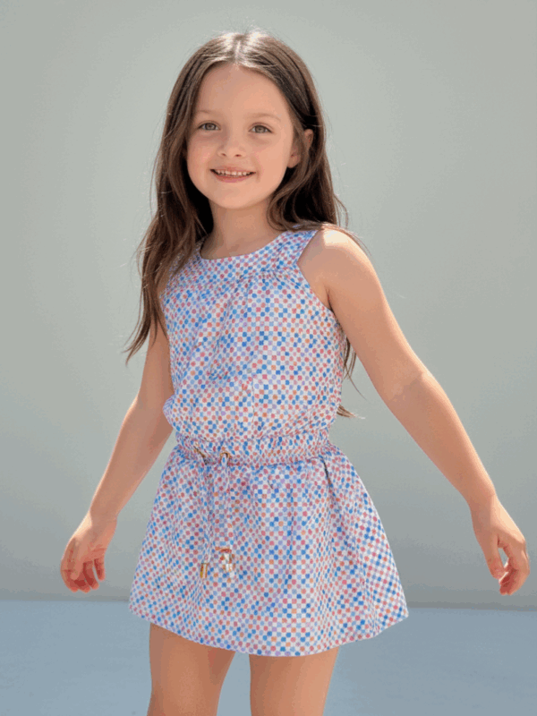 VESTIDO GOLA QUADRICULADO LARANJA INFANTIL