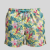 SHORTS ELASTIC FLORAL FUNDO AMARELO