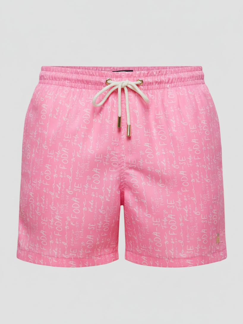 SHORTS ELASTIC FODA-SE ROSA