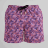 SHORTS ELASTIC FOLHAS FUNDO LARANJA