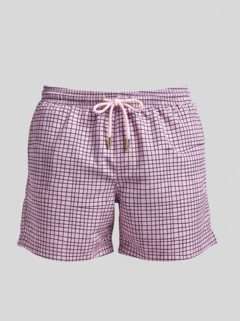 SHORTS ELASTIC GRADE ROXA E ROSA