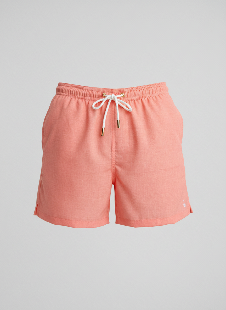 SHORT ELASTIC LINHO PRINT CORAL