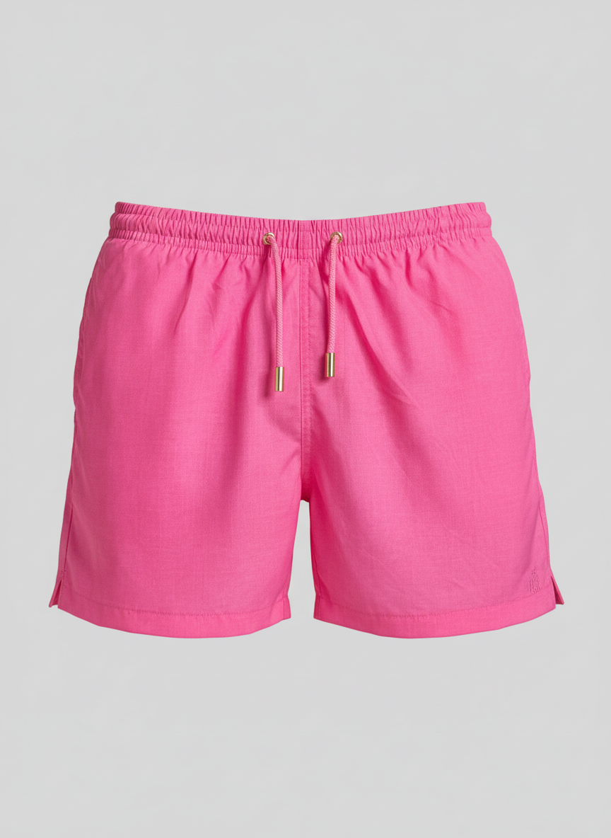 SHORTS ELASTIC LINHO PRINT ROSA