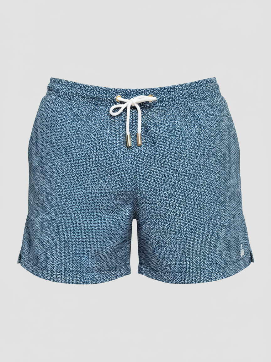 SHORTS ELASTIC MONOGRAMA BRANCO NAVY