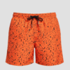 SHORTS ELASTIC RESPINGOS PRETO E LARANJA