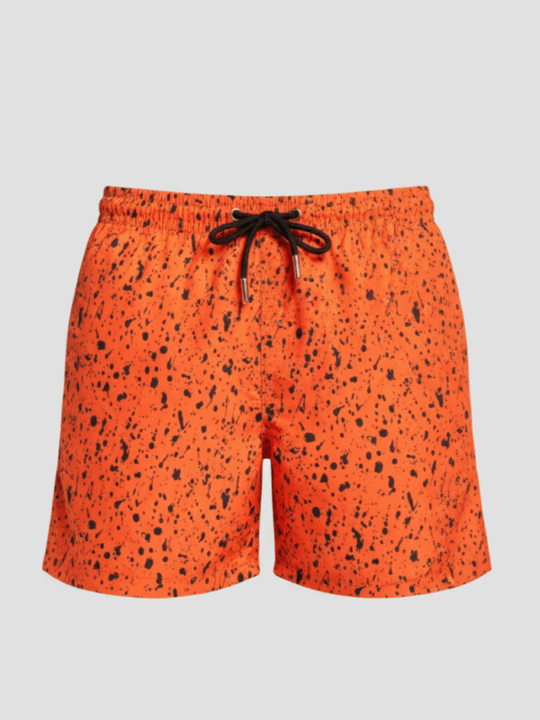 SHORTS ELASTIC RESPINGOS PRETO E LARANJA