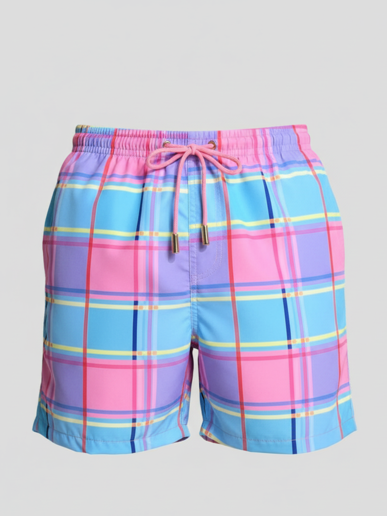 SHORTS ELASTIC XADREZ COLORS CANDY
