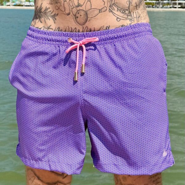 SHORT ELASTIC MONOGRAMA ROXO E ROSA