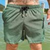 SHORT ELASTIC MICRO QUADRICULADO VERDE/PRETO