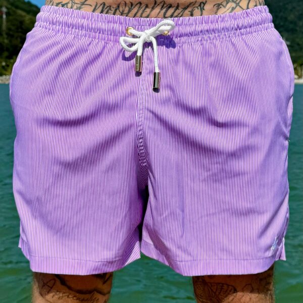 SHORT ELASTIC MICRO LISTRA LILÁS