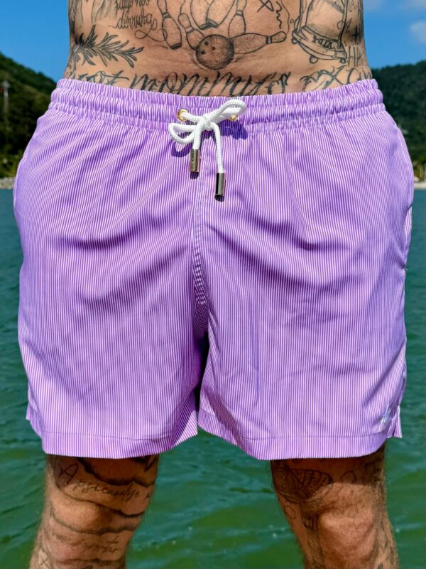 SHORT ELASTIC MICRO LISTRA LILÁS