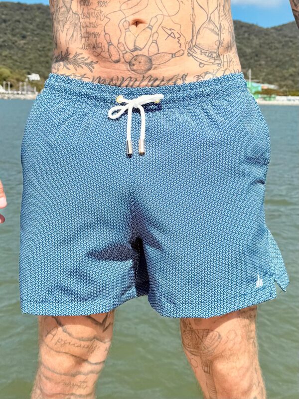 SHORT ELASTIC MONOGRAMA BRANCO NAVY
