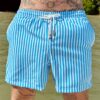 SHORT ELASTIC LISTRA AZUL MÉDIO