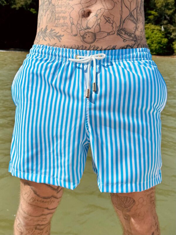 SHORT ELASTIC LISTRA AZUL MÉDIO