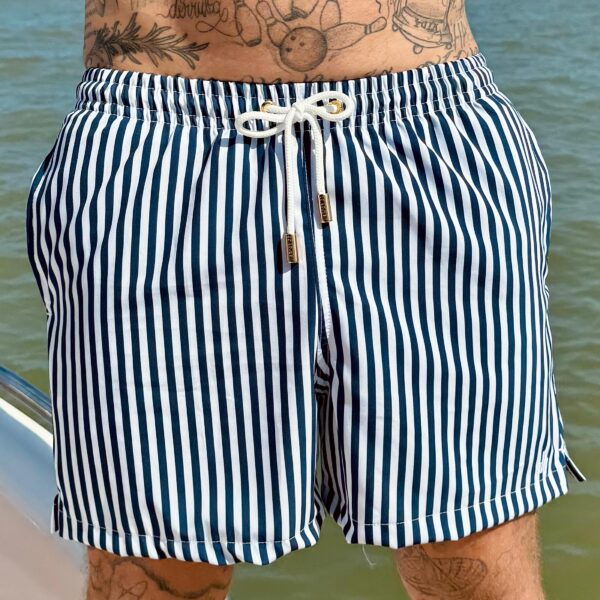 SHORT ELASTIC LISTRA MARINHO