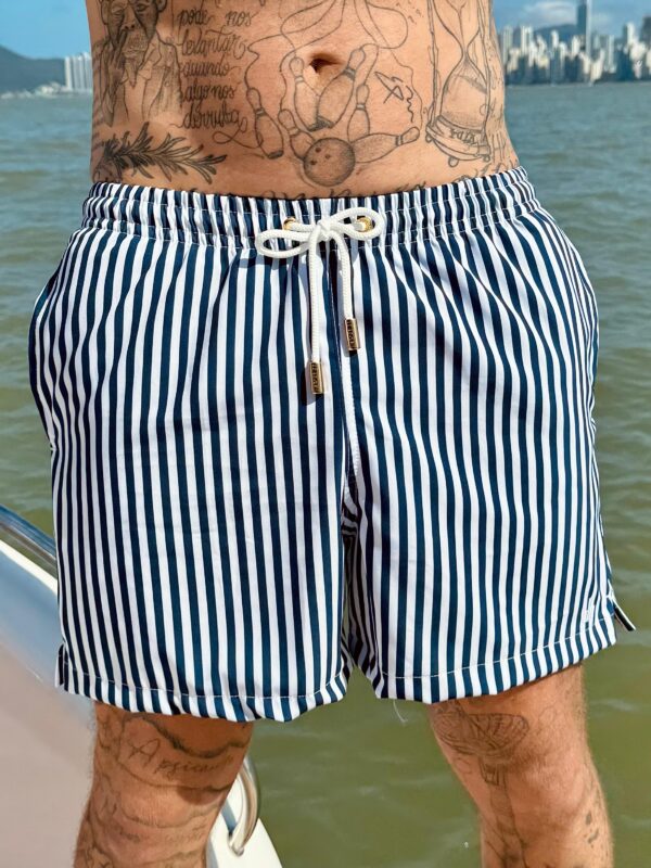 SHORT ELASTIC LISTRA MARINHO