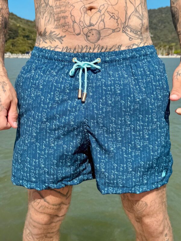SHORT ELASTIC FODA-SE AZUL NAVY