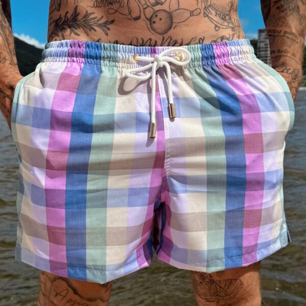 SHORT ELASTIC QUADRICULADO GRANDE