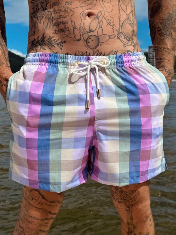SHORT ELASTIC QUADRICULADO GRANDE