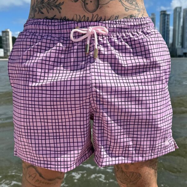 SHORT ELASTIC GRADE ROXA E ROSA