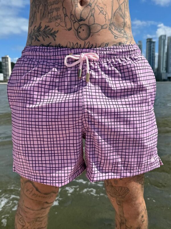 SHORT ELASTIC GRADE ROXA E ROSA