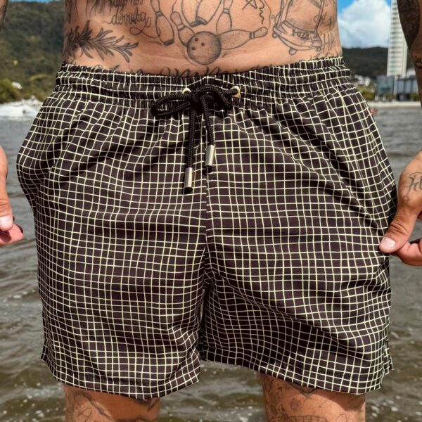 SHORT ELASTIC GRADE AMARELO E PRETO