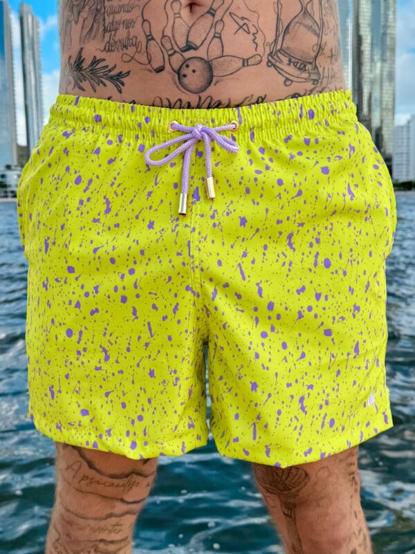 SHORT ELASTIC RESPINGOS LILÁS AMARELO