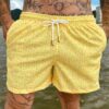 SHORT ELASTIC FODA-SE AMARELO E CORAL