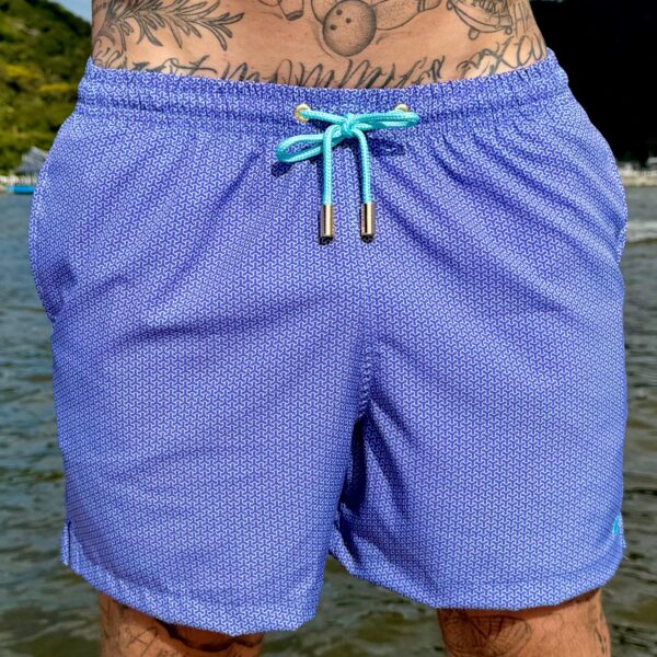 SHORT ELASTIC MONOGRAMA ROXO E AZUL