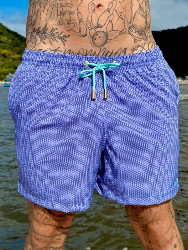 SHORT ELASTIC MONOGRAMA ROXO E AZUL
