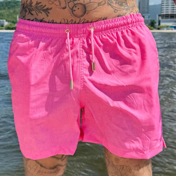 SHORT ELASTIC LINHO PRINT ROSA
