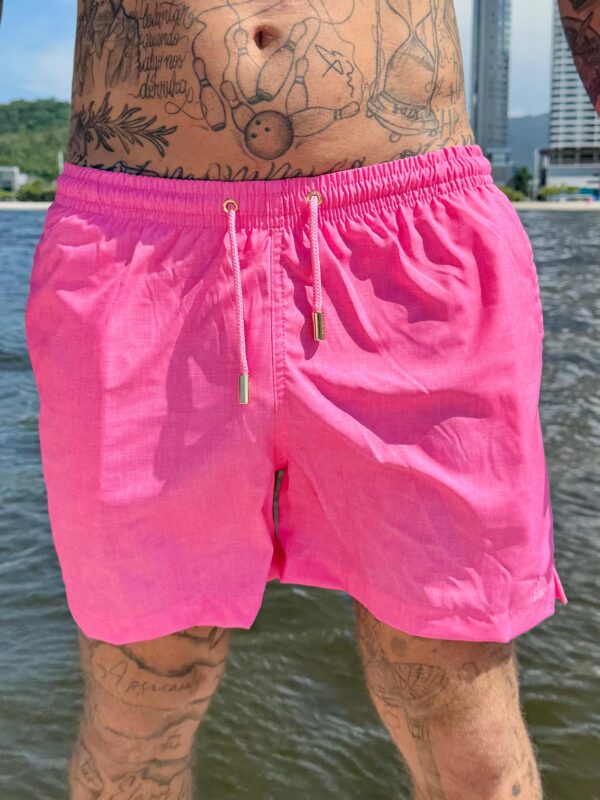 SHORT ELASTIC LINHO PRINT ROSA