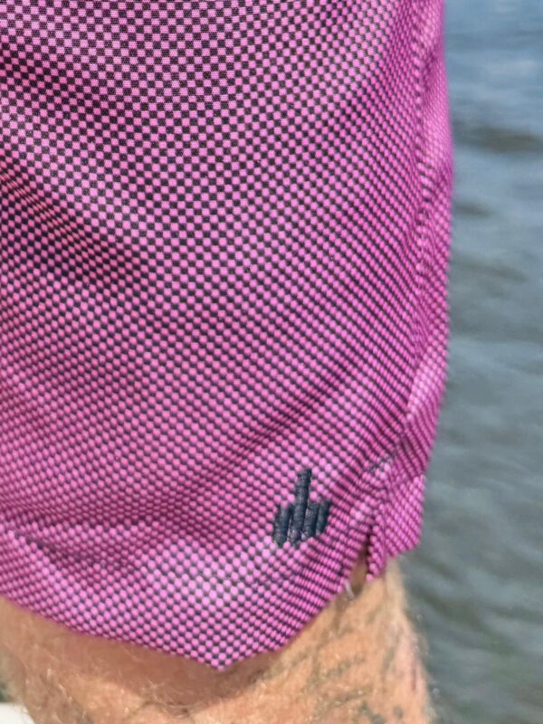 SHORT ELASTIC MICRO QUADRICULADO ROSA E PRETO